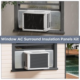 Flamorrow Window AC Insulated Foam Panels with Aluminum Foil Backing, Waterproof Window Air Conditioner Surround Insulation Panels Kit for Window AC Unit Indoor, Heat Insulation & Reflected Light