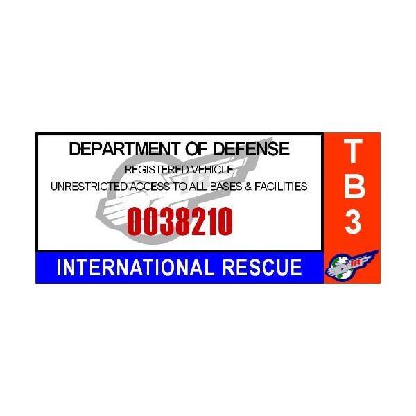 Thunderbirds - International Rescue Window Cling Parking Decal