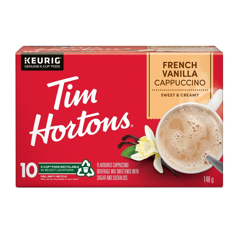 Tim Hortons French Vanilla Cappuccino Flavoured Coffee, Single Serve Keurig