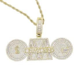 ATJMLADY Hip Hop OMG On My Grind Letter Pendant Necklace 18K Gold Silver Plated Micro Pave 5A Cz Big Size Dollar Jewelry Gift (gold)