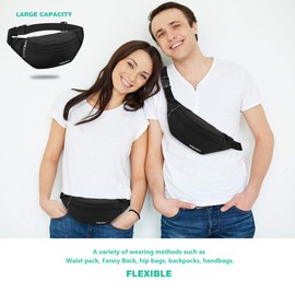 MOBIUSPHY Bauchtasche Damen Herren Gürteltasche Hüfttasche Handytasche Sport Laufgürtel, Schwarz