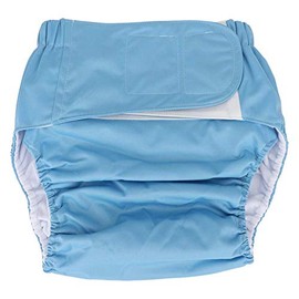 Pañales de tela para adultos, pañales impermeables y reutilizables, Ropa interior protectora de incontinencia unisex con máxima absorción, Ropa Interior Protectora (Cintura Ajustable: 19.7-49.9 pulgadas / Azul)