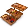 Sintuff 3 Tier Acacia Wood Cupcake Stand, Tiered Serving Tray,