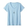 Womens Monogram Initial Letter L Heart Outline Minimalist Design V-Neck