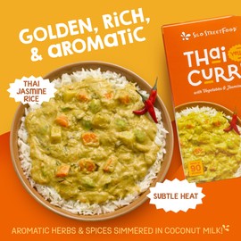 Silo StreetFood Thai Yellow Curry with Vegetables & Jasmine Rice Ready To Eat Meals, Prepared Foods With Coconut Milk & Lemongrass, Gluten Free, Non-GMO, Vegan, Pack of 9, 10.48 oz