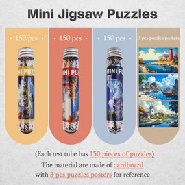 Small Jigsaw Puzzles for Adults Challenging Puzzle Small Puzzles Mini Jigsaw Puzzles for Teens 150 Pieces Micro Tiny Puzzels Windmill Boat Landscape Scenery Travel Puzzles 6 x 4 inch 3 Packs