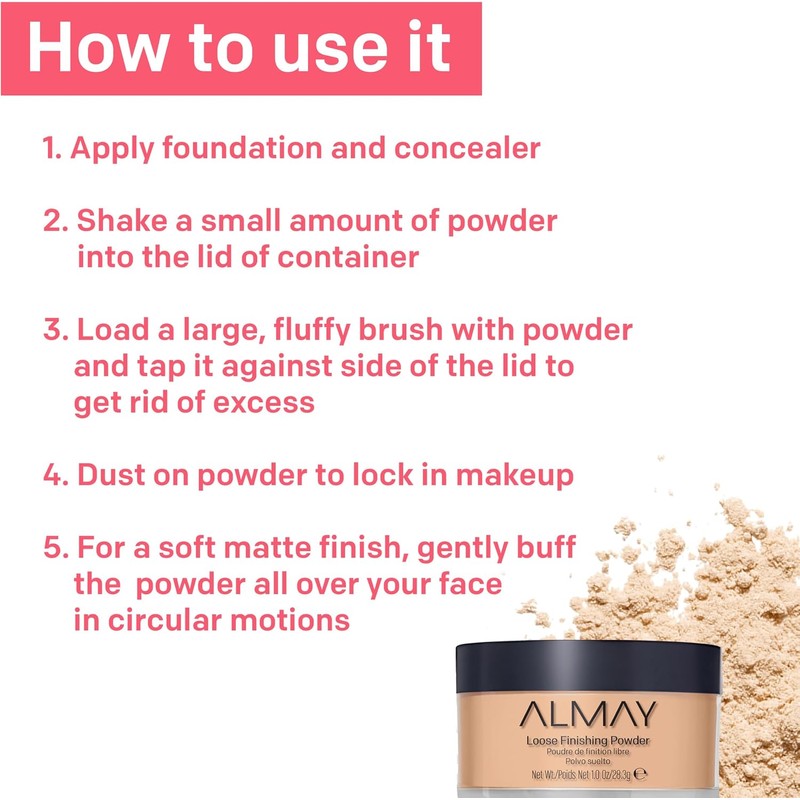 Almay Loose Finishing Powder, Light/Medium