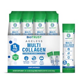 BioTrust Péptidos De Colágeno Multivitamínicos Ageless En Polvo  Tipos I, Ii, Iii, V, X  Colágeno En Polvo Sin Sabor Para Mujeres Y Hombres  Proteína