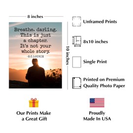 Just A Chapter, Not Whole Story - S. C Lourie Motivational Wall Art, This Sunset W/Mountain View Wall Print Is An Inspirational Wall Decor For Home Decor, Office Decor, or Dorm Decor, Unframed - 8x10