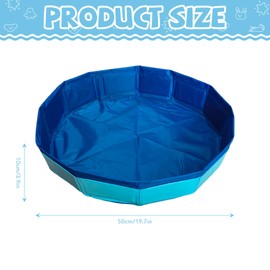 Cat Pool 50 x 10 cm, Foldable Cat Pool with 6 Toys, Mini Pool for Cats Dogs, Cat Toy Swimming Pool, Paddling Pool for Cat Dog Bathtub, Water Toy Mini Pool for Summer (B)