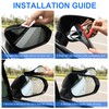 LivTee Blind Spot Mirror with Side Mirror Rain Guard, Carbon
