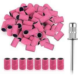 100 Piezas Banda Lijado #240 con 2 Brocas Torno Uñas para Lima Eléctrica - Bandas de Lijado Fina Uñas Profesional para Gel y Naturales, Manicura Pedicura