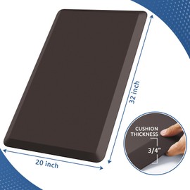 KitchenClouds KitchenClouds Kitchen Mat Cushioned Anti Fatigue Rug 20"x32" Waterproof, Non Slip, Standing and Comfort Desk/Floor Mats for House Sink Office (Chocolate)