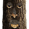 Relaxdays Tree Face Nature Spirit, 4 Pieces, Tree Trunk Decoration,