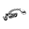 NKlaus 925 Sterling Silver Keyring on Byzantine Chain 4 cm