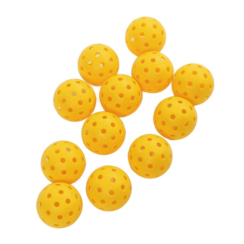 12PCS 74mm 40 Holes Pickleballs PE Plastic High Elasticity Pickleball