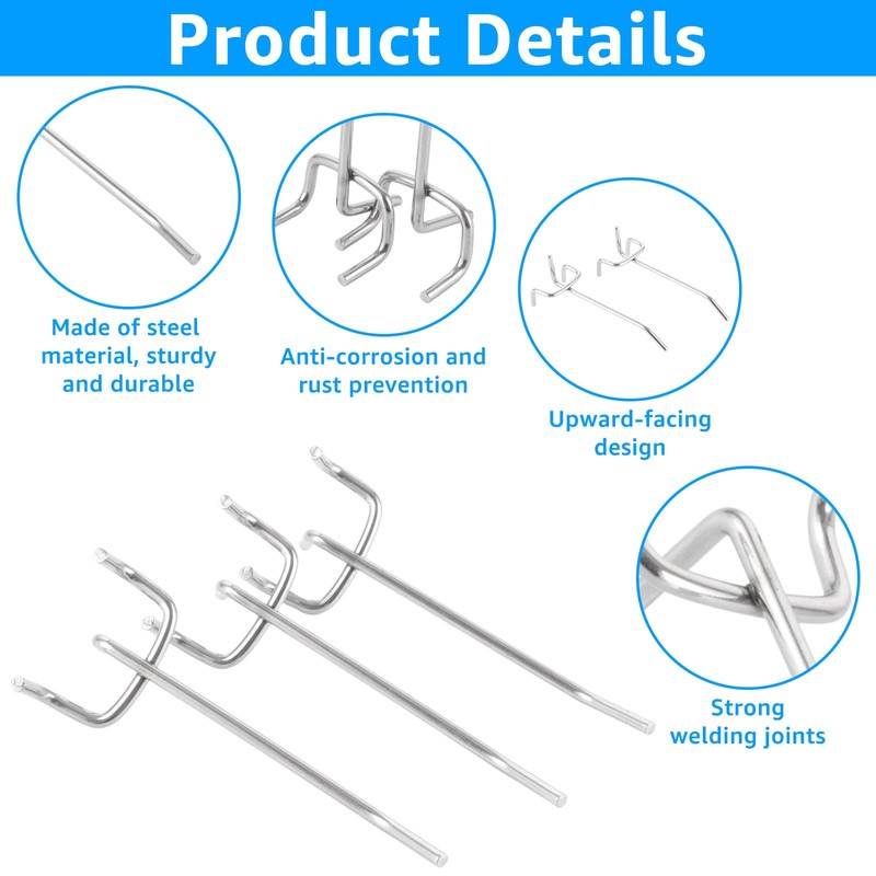 ZOFUN Pack of 100 Perforated Wall Hooks 10 cm Tool