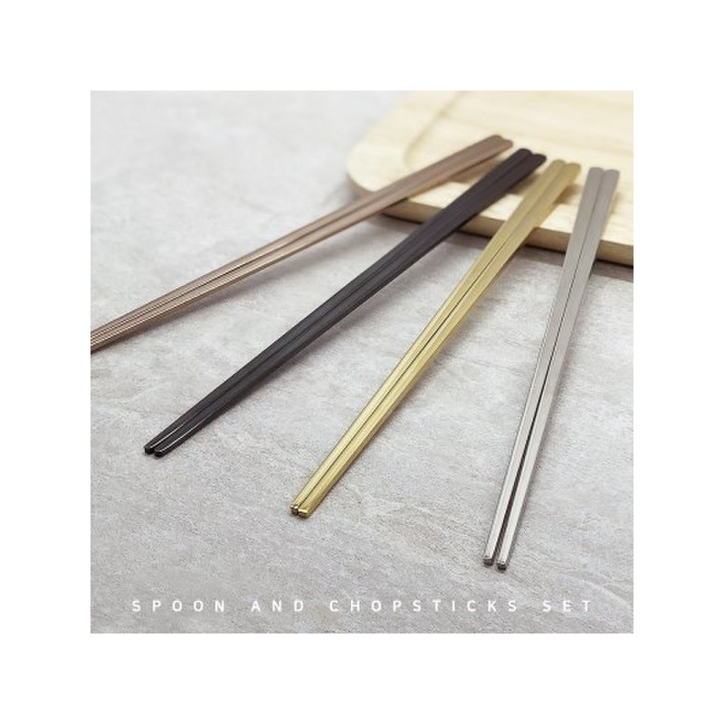 (10x10) Color Titanium Korean Cutlery Gift Set 10-Piece Box Rose