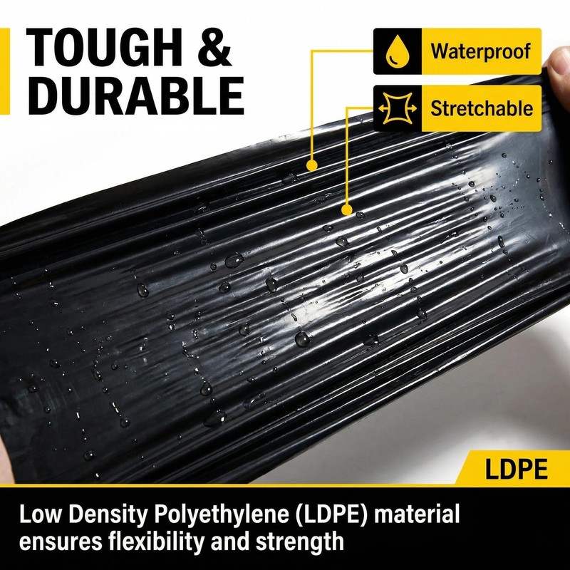 4 Mil Black Plastic Sheeting Roll, 4 FT x 100