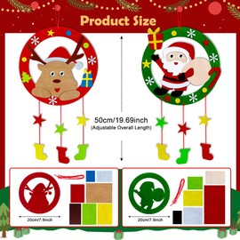 Christmas Decoration Crafts Christmas Children Craft Set Christmas Children Felt Christmas Wreath for the Door, Christmas Crafts Children's Set Christmas Gifts for Children Children's Room Christmas