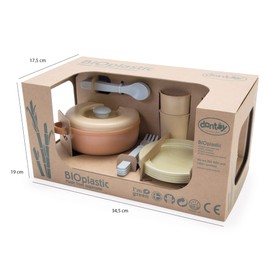 Dantoy Bio-Toy Pretend Play Dinner Set 22 Pieces, Eco-conscious Toys made from Sugarcane