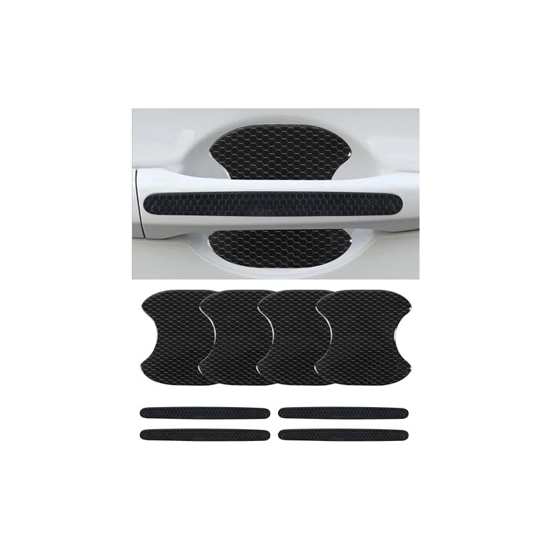 8 protectores de manija de puerta de coche, accesorios reflectantes