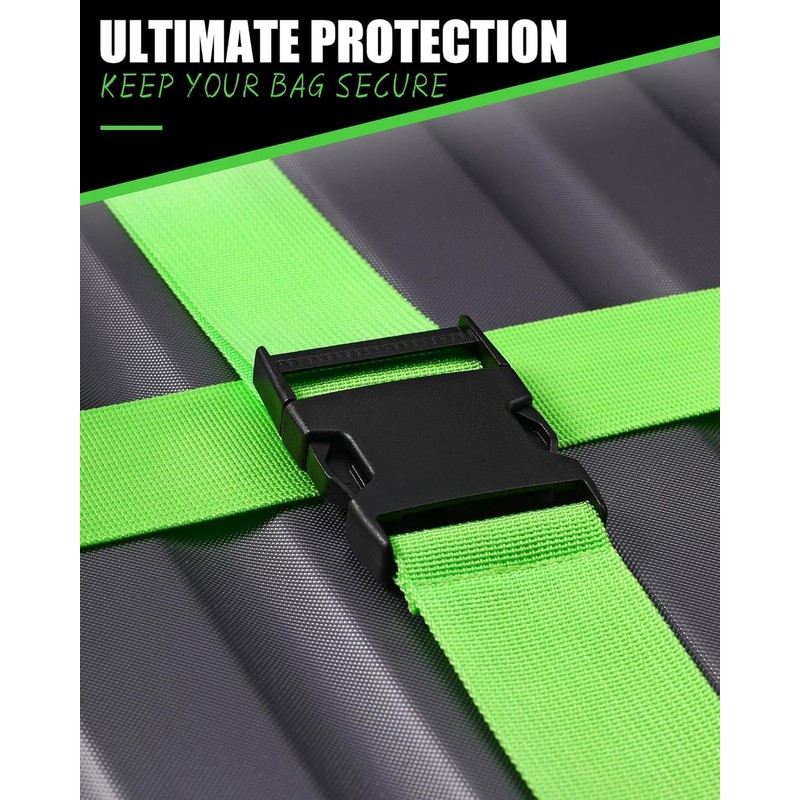 Generic 4 Pack Adjustable Luggage Straps, Fabric Webbing, Secure Cargo,