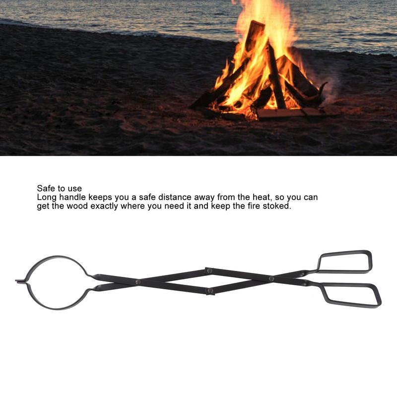 Fireplace Tong Iron Campfire Firewood Tong Log Grabber with Enlarging