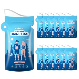 12PCS Disposable Urine Bags,900ML Pee Bags for Travel for Women/Men with Big Funnel,Leak-Proof Emergency Portable Travel Urinal and Vomit Bags for Travel,Car,Camping,Traffic,Pregnant, Patient, Kids