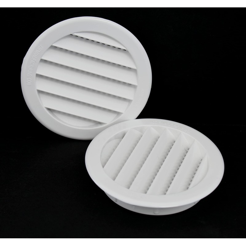 3" Round Plastic Louver Soffit Air Vent Reptile Screen Grille
