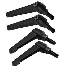 Nivofu Pack of 4 Clamping Lever Handles, M8 Adjustable Clamping Levers Made of Carbon Steel, Mounting Handle, Clamping Lever with Threaded Bushing, Machine Handles for Welding Machines, Pressure