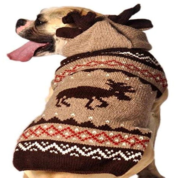 Chilly Dog Moosey Hoodie Dog Sweater, Small