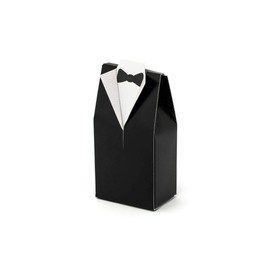 PartyDeco Bride and Groom Gift Box in Black and White Suit Box for Wedding Guests Gift Wrapping Wedding Decoration