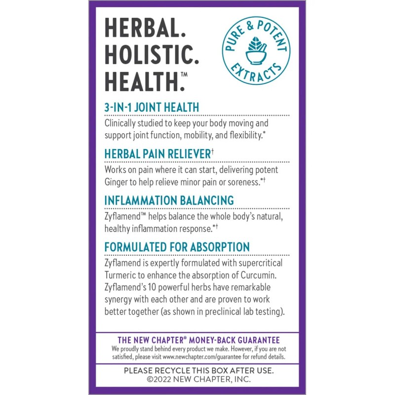 New Chapter Zyflamend Whole Body Joint Supplement, Herbal Pa