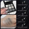 Punk Smoke Glitter Eyeshadow 9 Colors, Palette Shadow Pigment, Gray