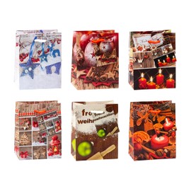 TSI Geschenktüten WEIHNACHTEN SERIE 6, 12er Packung, Größe: Klein (HxBxT 14 x 11 x 6,5 cm), Art. Nr. 87026