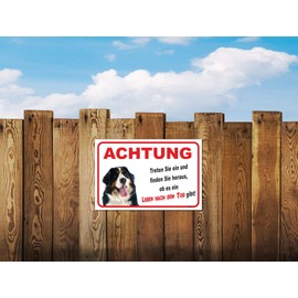 AdriLeo Sign – Caution Bernese Mountain Dog – Life After Death – (15 x 20 cm) / Warning Dog Guard Dog Robust Durable UV-Resistant Weatherproof Warning Sign