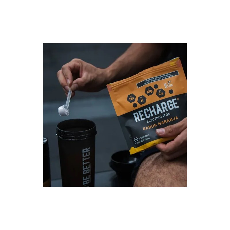 Recharge Electrolitos En Polvo 60 Porciones Sabor Naranja