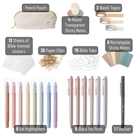 Mr. Pen- Bible Journaling Set (Selah Collection), Highlighters and Pens No Bleed, Scripture Markers, Washi Tape, Bible Tabs