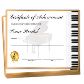 Music Piano Certificate of Achievement, Graduation Award Certificates for Kids Students, Diploma for School Students Music Competitions, 25 Award Certificates, A06