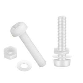 MANICAF Pack of 30 plastic screws M5 x 20 mm, Phillips round head screws, screws with nuts and washers, screws for plastic