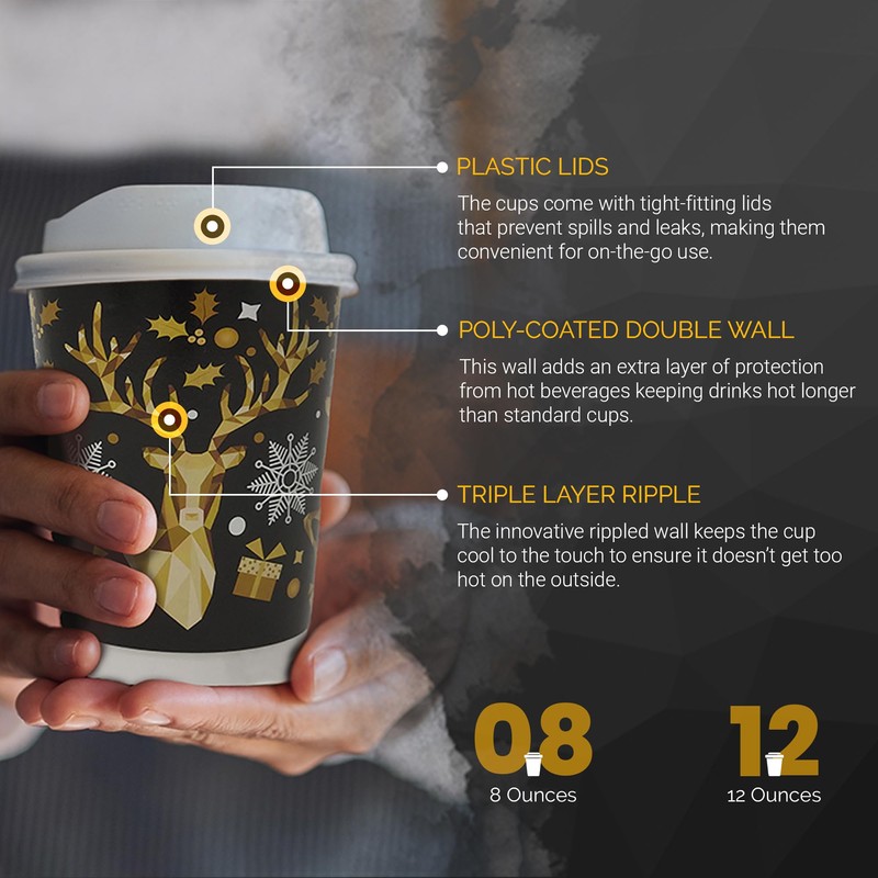 We Can Source It Ltd - 8oz Christmas Paper Coffee