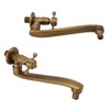 Antique Garden Faucet with Extended Spout Antifreezing Copper Wall Mount