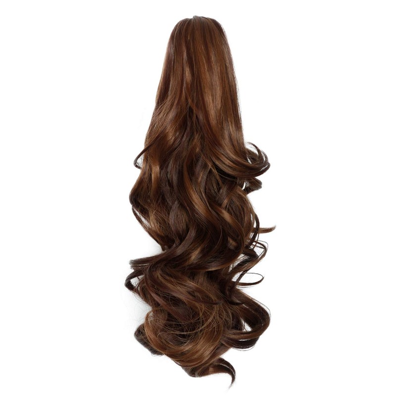 Yamel Ponytail Extension 16" Long Curly Wavy Light Auburn Mixed