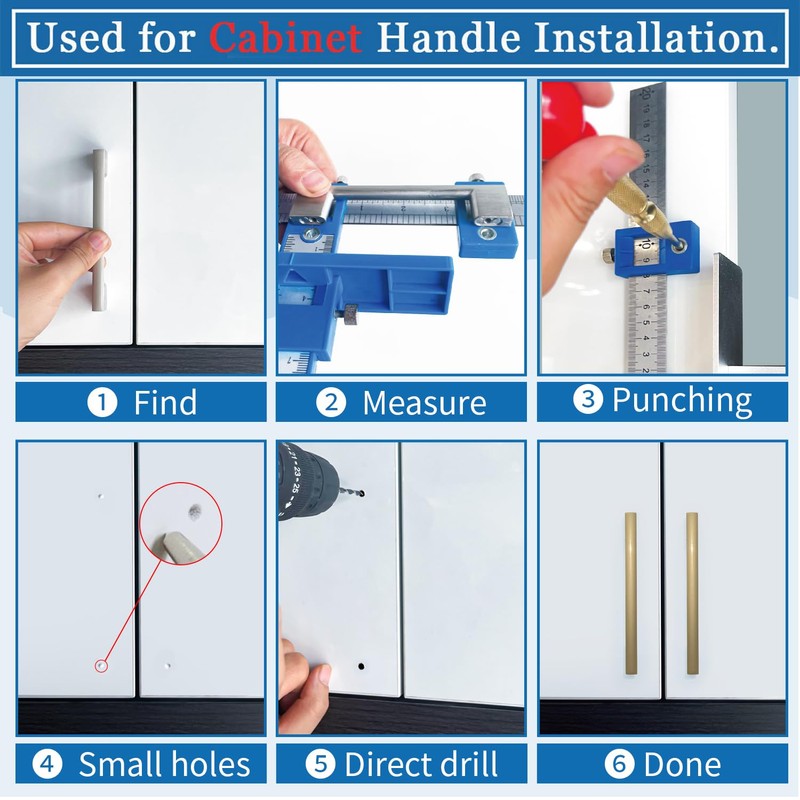 Cabinet Hardware Jig, King&Charles Cabinet Handle Jig + Automatic Hole