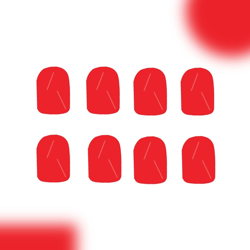 Posyofet 24Pcs Red Glossy Square ABS False Nails, Full Cover,