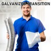 Tandefio 3-1/4" x 10" x 6'', 6" Diameter Galvanized Transition