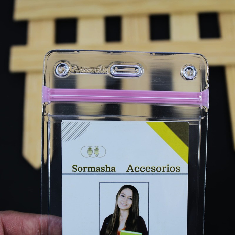 Sormasha Porta Gafete o Credencial, PVC Alta Transparencia Calibre S30