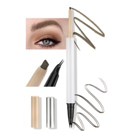 Anglicolor Eyebrow Pencil - Curved Eyebrow Pen, 2-in-1 Dual-Ended Microblading Eyebrow Pencil Create Natural Hair-Like Eyebrow, Last All-Day (04#Tawny Brown)