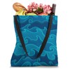 Fun Creative Blue Abstract Ocean Waves Surfer Beach Lover Tote